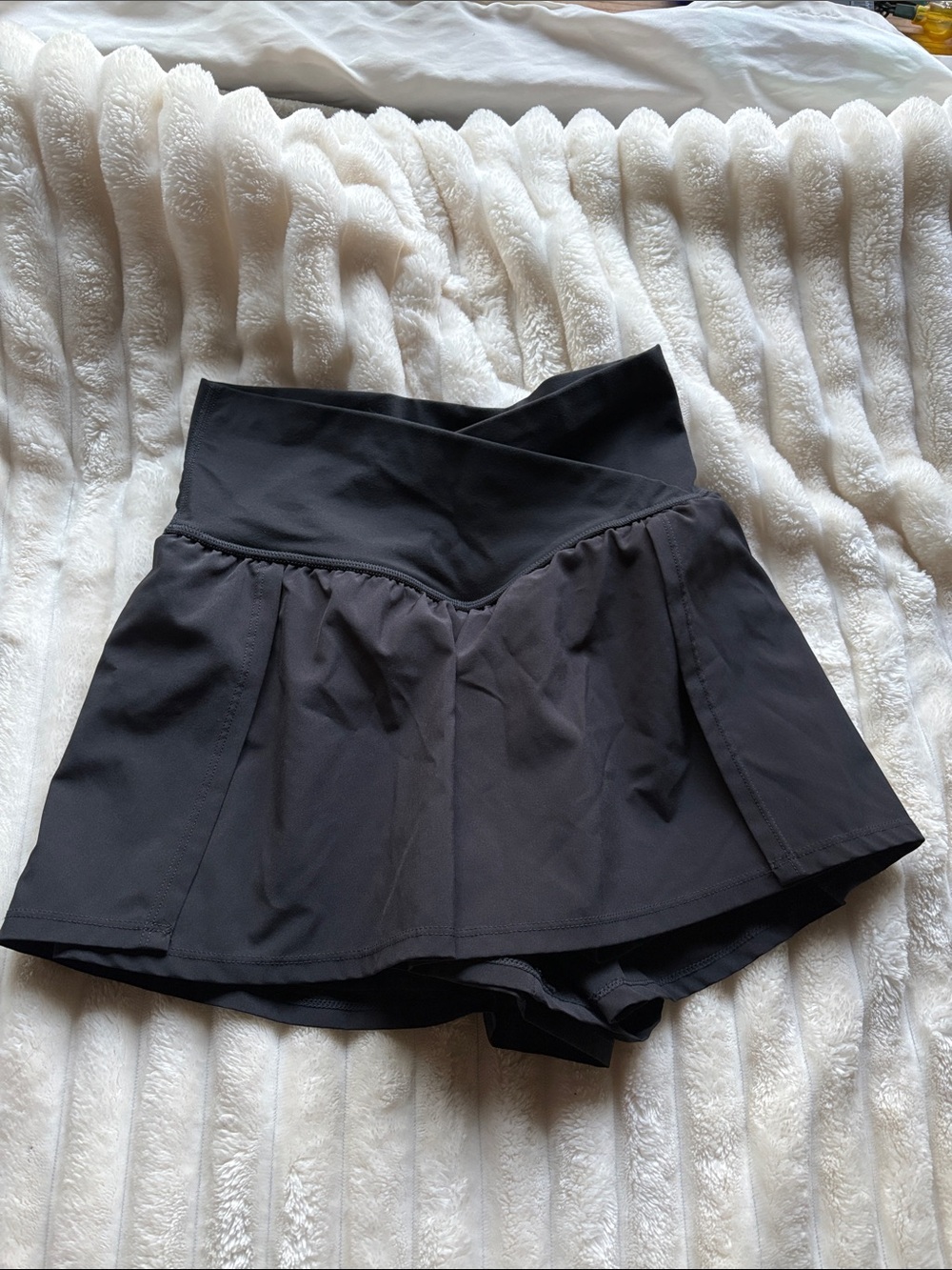 JoyLab Black High-Waist Active Skort with Crossover Waistband